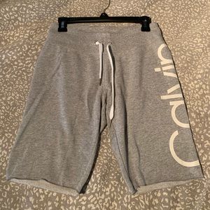 grey calvin klein shorts